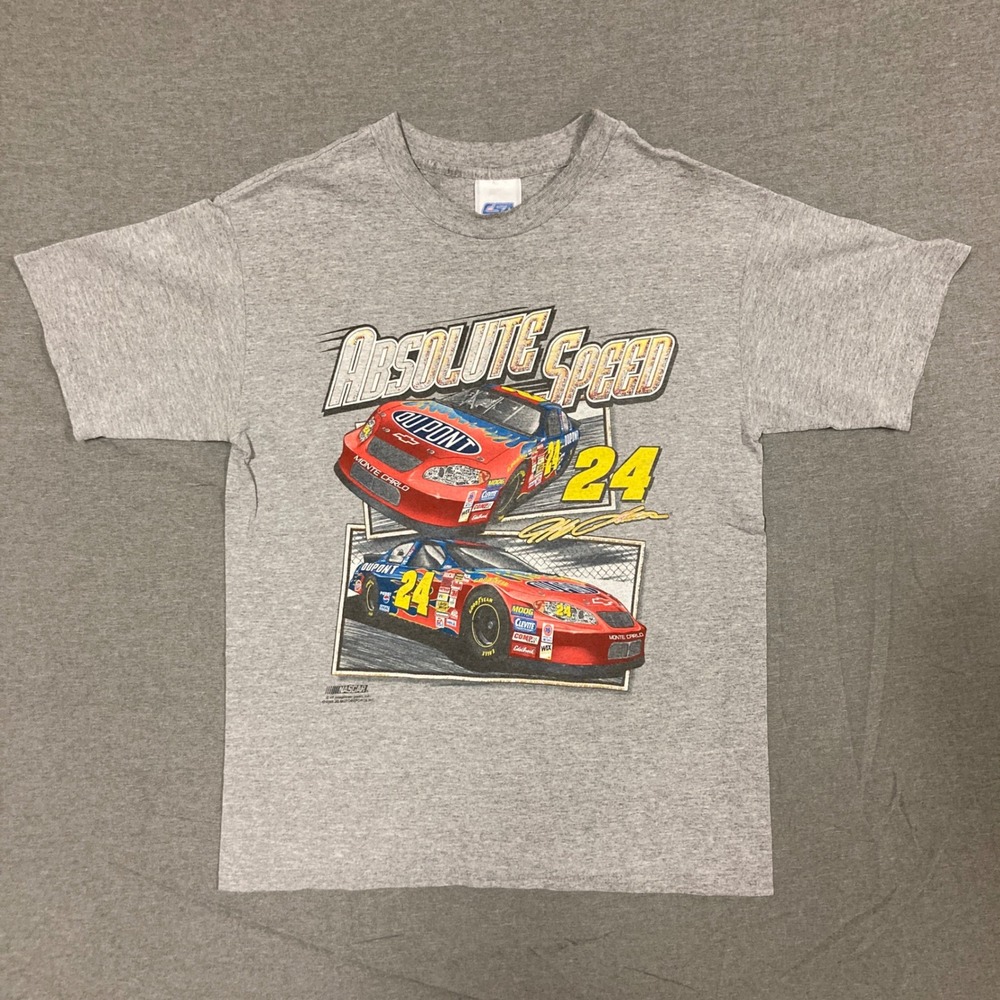 Vintage 2003 Jeff Gordon NASCAR Absolute Speed T-Shirt Gray CSA Youth 14/16 S